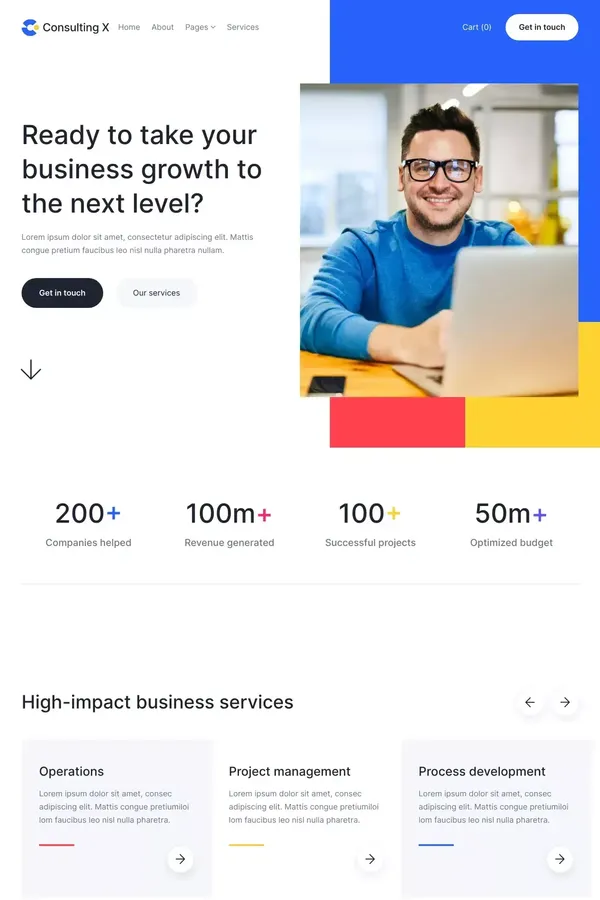 Consulting X - Webflow Ecommerce website template - Template design inspiration
