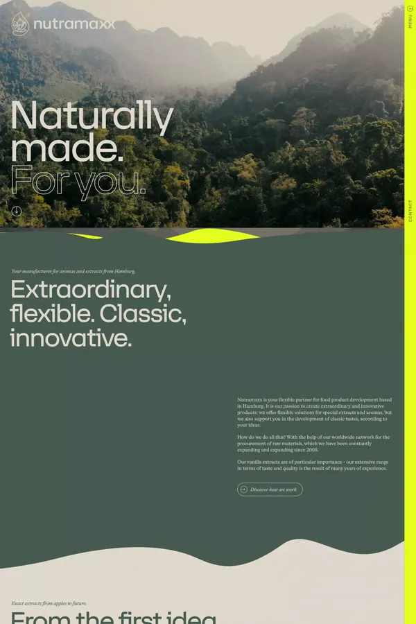 Nutramaxx · Naturally made. For you. - Landing design inspiration