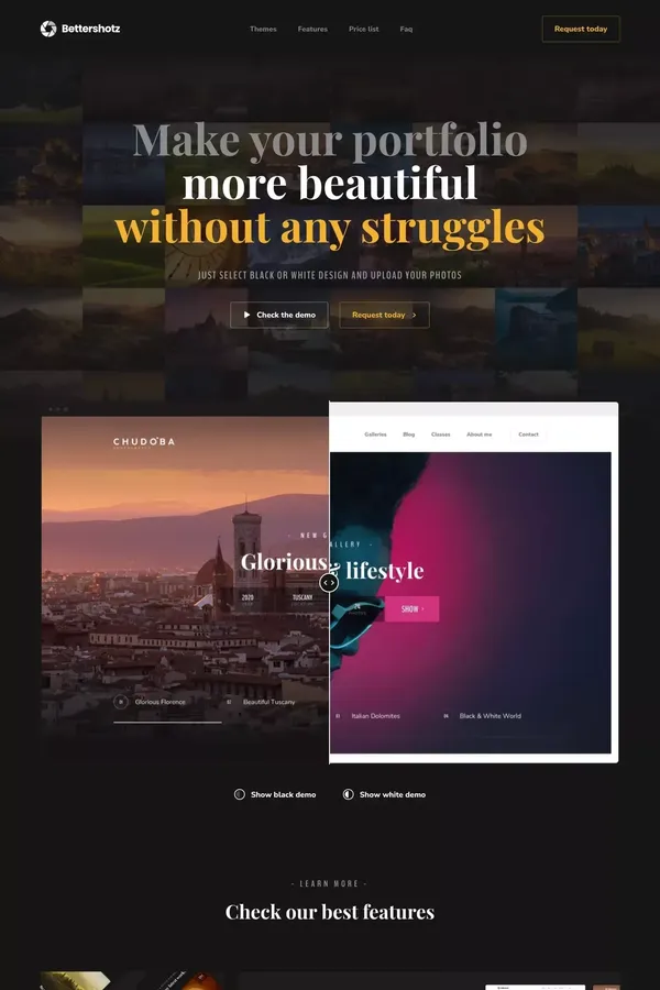 BetterShotz | Make your portfolio without any struggles - website design inspiration