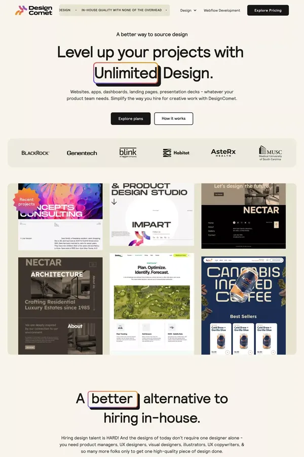 DesignComet | A Better Way to Source Design - website design inspiration