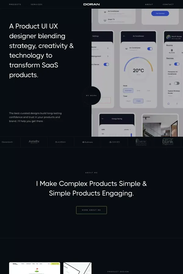 Doran | Product Designer - website design inspiration