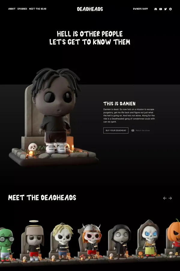 Meet The Dead | Deadheads - Landing design inspiration