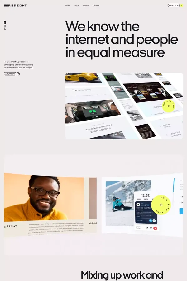 An award-winning digital agency | Series Eight - Portfolio design inspiration