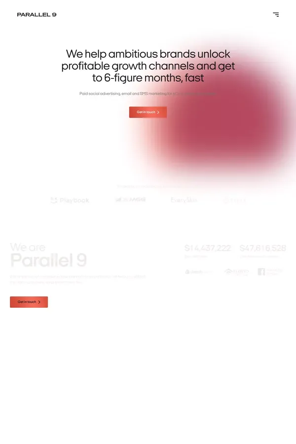 Parallel Nine | Home - Landing design inspiration