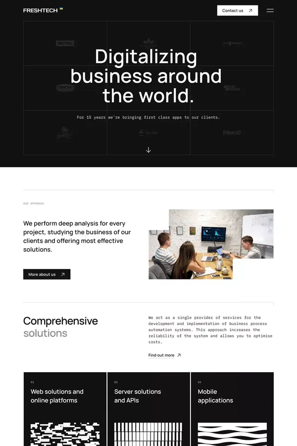 FreshTech - Digitalizing business around the world - Portfolio design inspiration