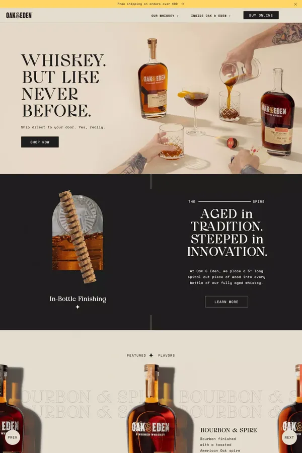 Oak & Eden - Ecommerce design inspiration