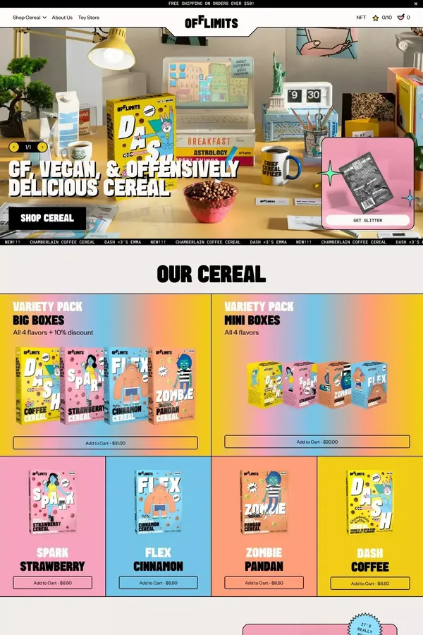OffLimits Cereal - Ecommerce design inspiration