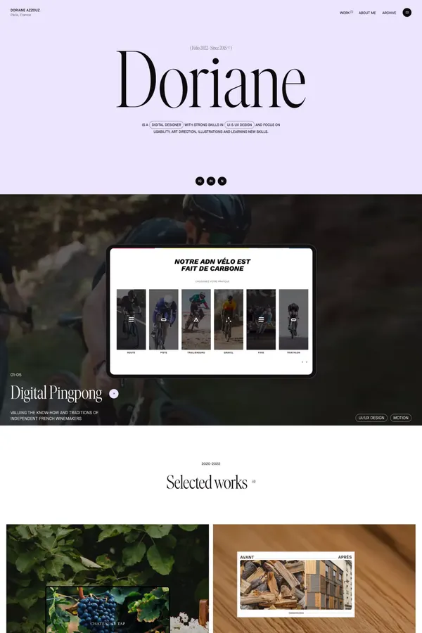 Doriane Azzouz — French Digital Designer - Portfolio design inspiration