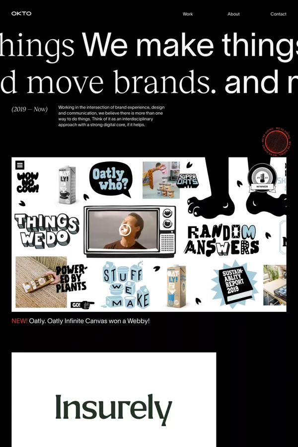 We make things and move brands - OKTO - Portfolio design inspiration