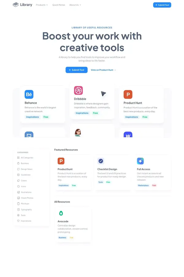 Uiscore: Library of Relevant & Useful Design Tools - Other design inspiration