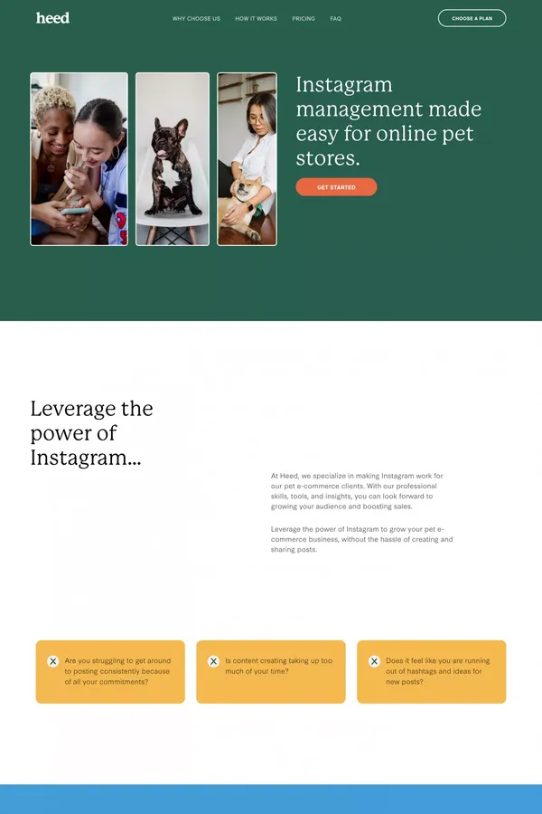 weareheed.co – Instagram management made easy for online pet stores. - Landing design inspiration