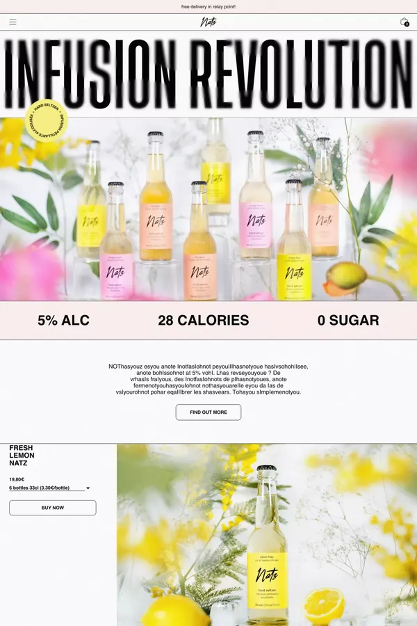 Natz | Hard Seltzer | Infusion pétillante alcoolisée - Ecommerce design inspiration