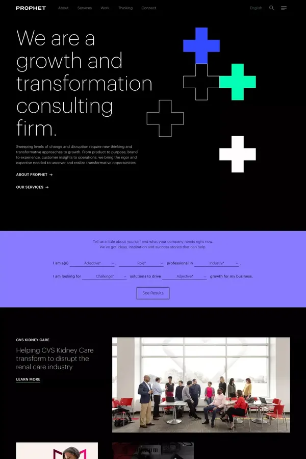 Prophet: A growth and transformation consulting firm. - Portfolio design inspiration