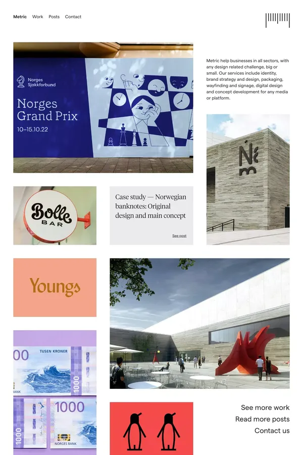 Metric - Portfolio design inspiration