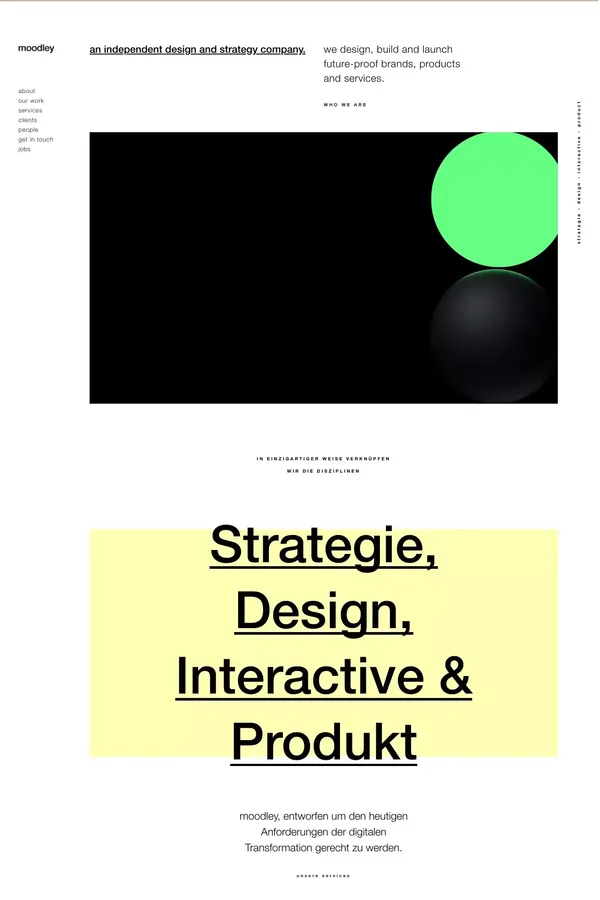 moodley. strategie, design, interactive & product. - Portfolio design inspiration