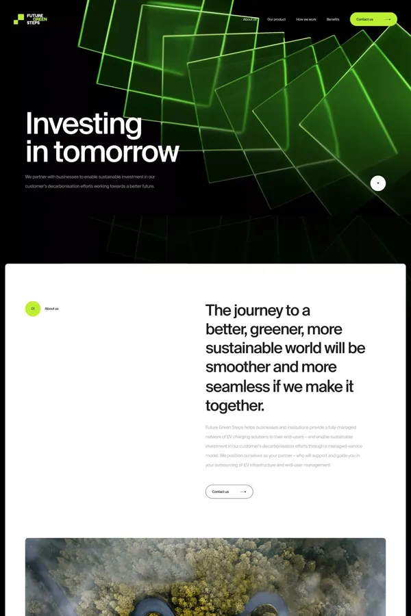 Future Green Steps | Investing in tomorrow - Landing design inspiration
