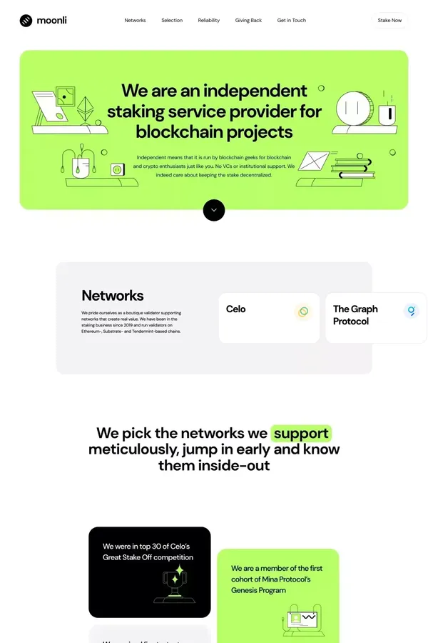 Moonli - Landing design inspiration