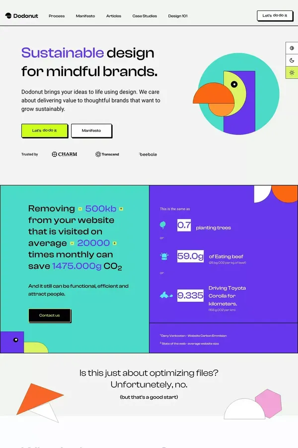 Dodonut: Sustainable design for mindful brands. - Landing design inspiration