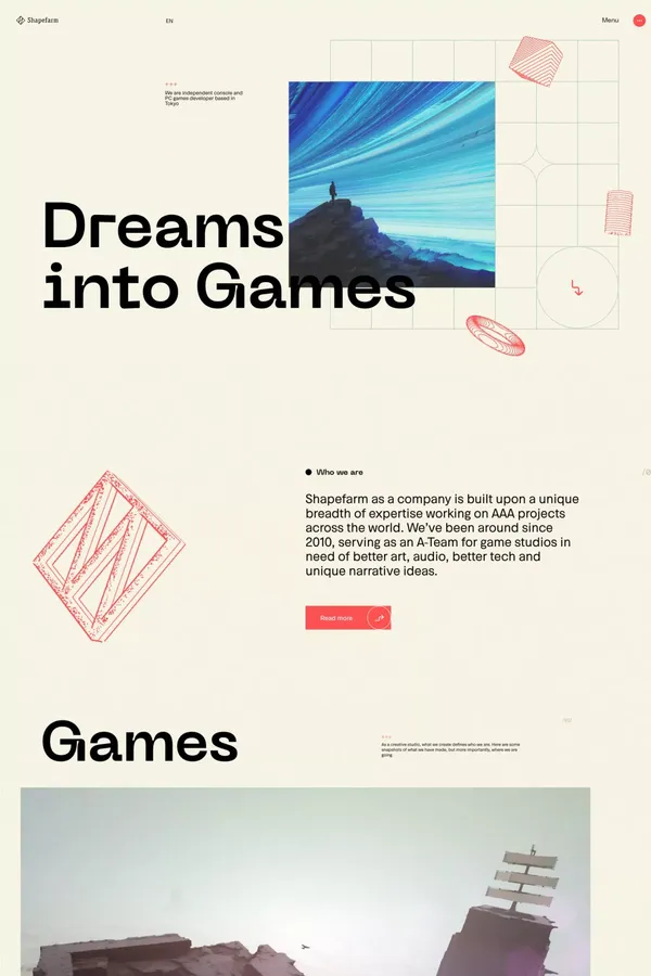 Shapefarm - Portfolio design inspiration