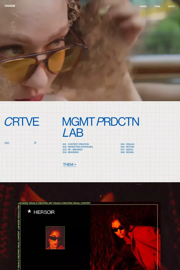 Visage - website design inspiration