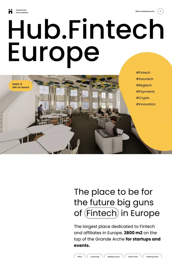Hub Fintech Europe - Landing design inspiration