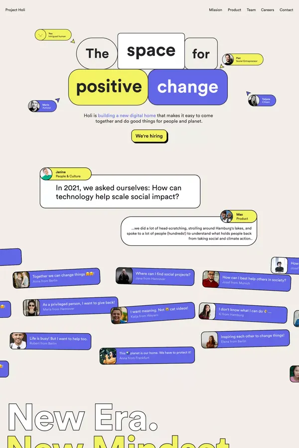 Project Holi - Landing design inspiration