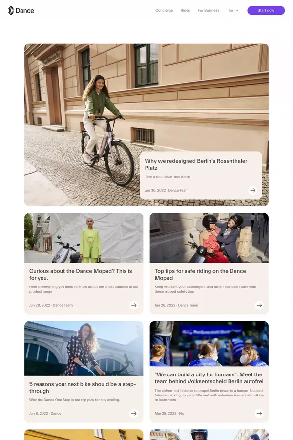 Blog | Dance - Blog design inspiration