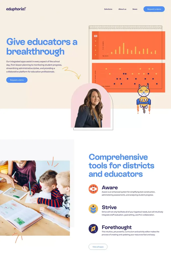 Eduphoria! - Landing design inspiration