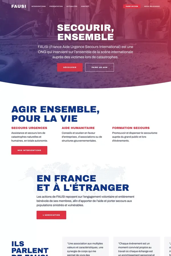 FAUSI (France Aide Urgence Secours International) - website design inspiration