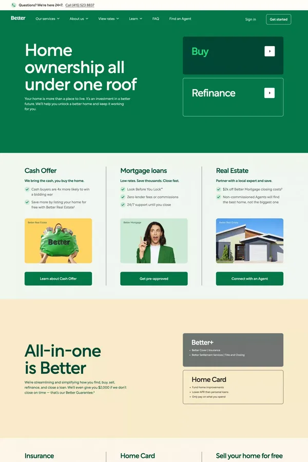 Better Mortgage | Simple, Online Mortgage - Landing design inspiration