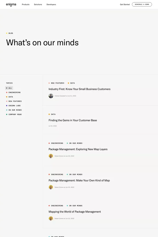 Blog | Enigma - Blog design inspiration