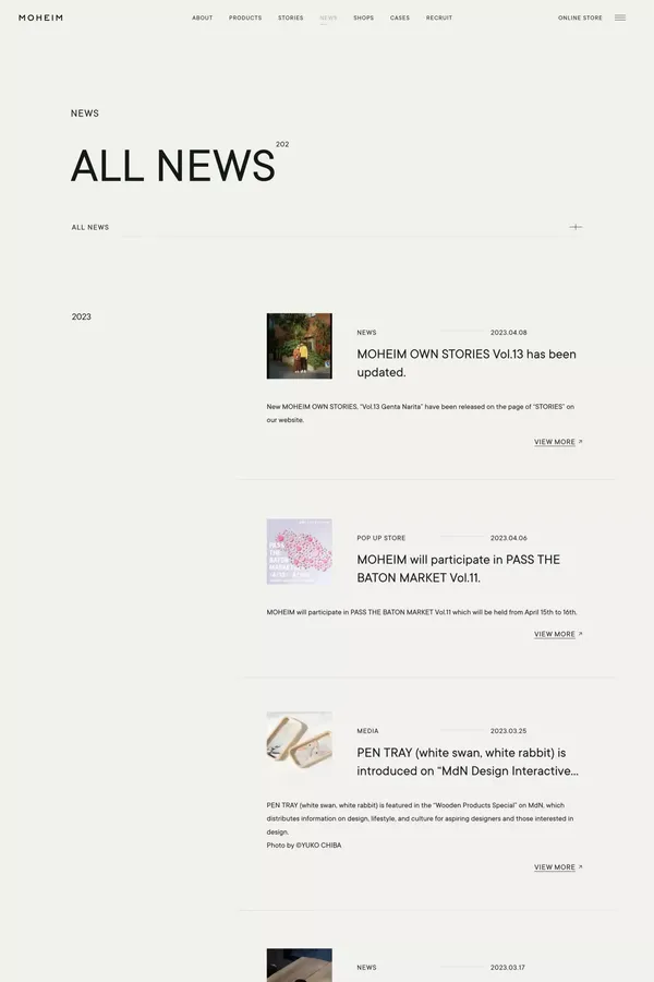 News - MOHEIM - Blog design inspiration