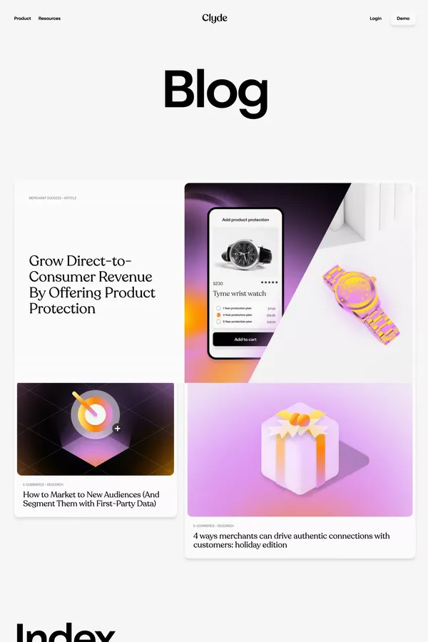 Clyde | Blog - Blog design inspiration