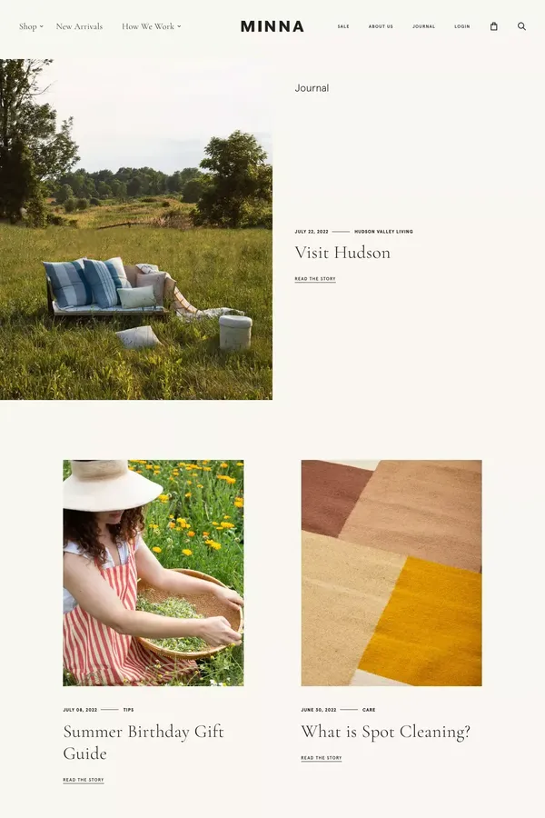 Journal | MINNA - Blog design inspiration