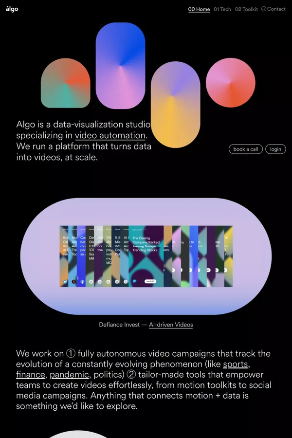 Algo â Video Automation - Portfolio design inspiration
