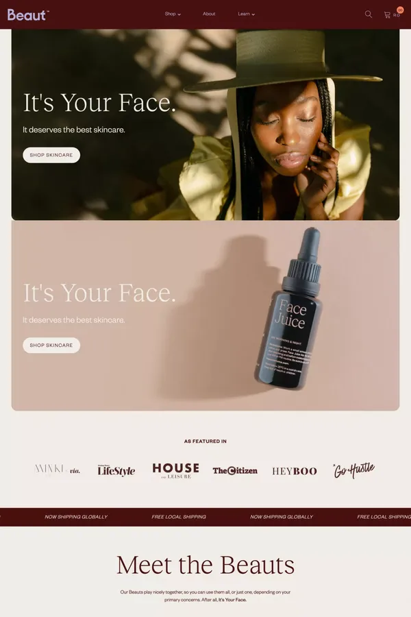 Beaut Serums - The African-Born Skincare Brand - Ecommerce design inspiration