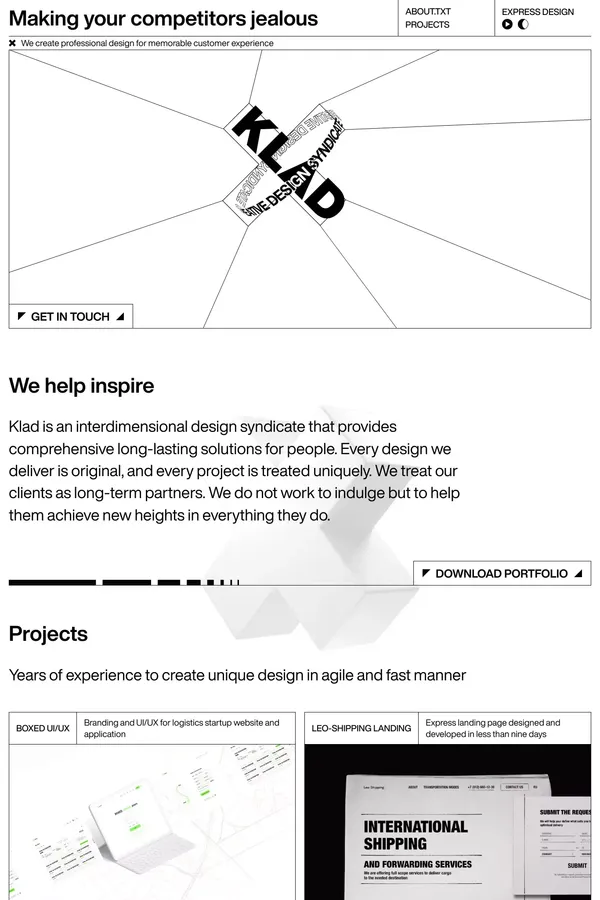 Klad Syndicate - Portfolio design inspiration
