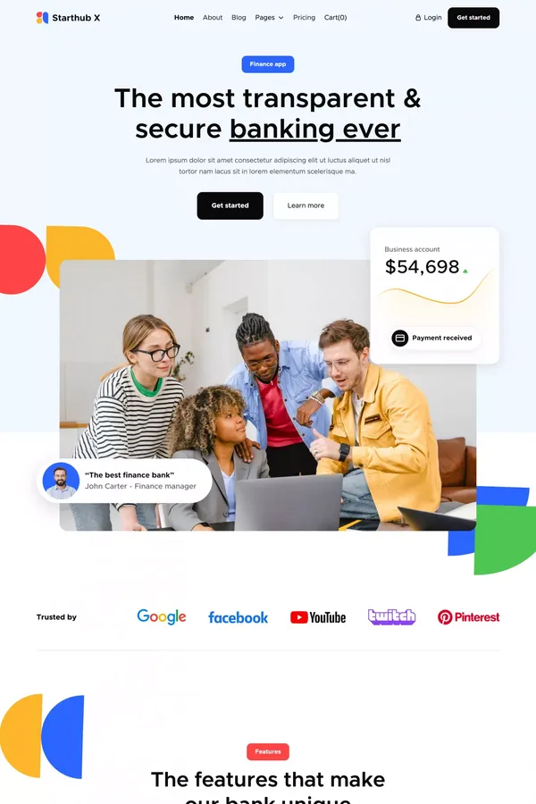 Home V1 - Starthub X - Webflow Ecommerce website template - Template design inspiration