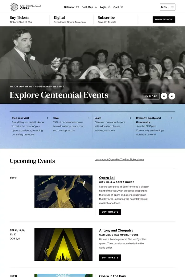 San Francisco Opera | SF Opera - website design inspiration