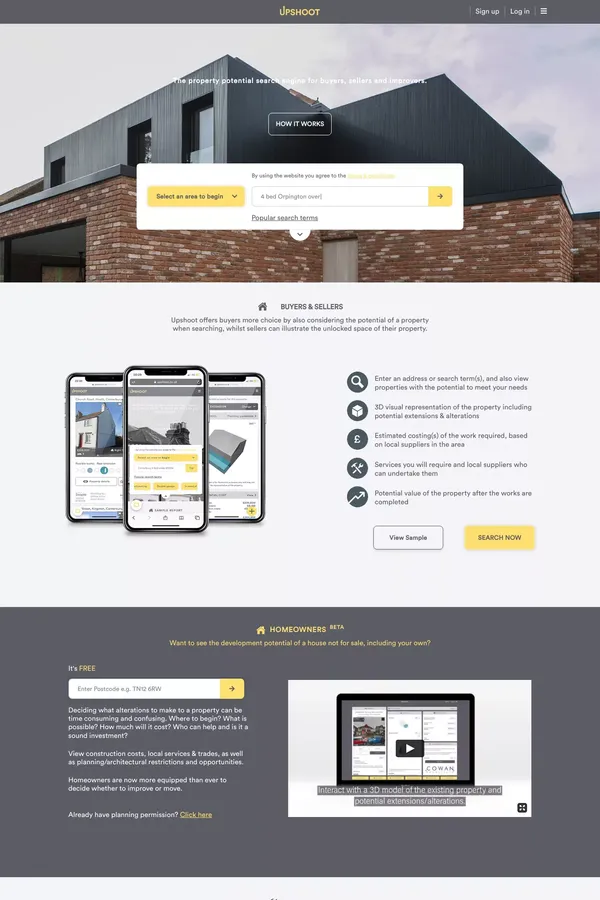 Upshoot - website design inspiration