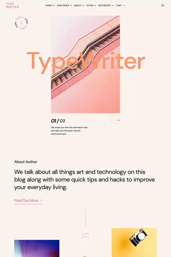 Homepage 1 | Typewriter - Blog UI Kit Webflow Template - Template design inspiration