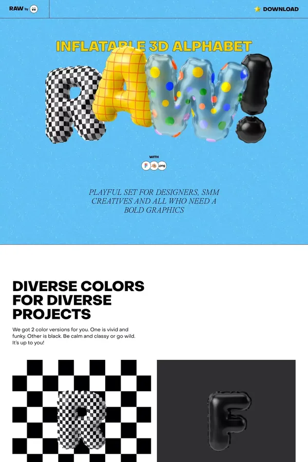 Inflatable 3d letters of the alphabet - Landing design inspiration