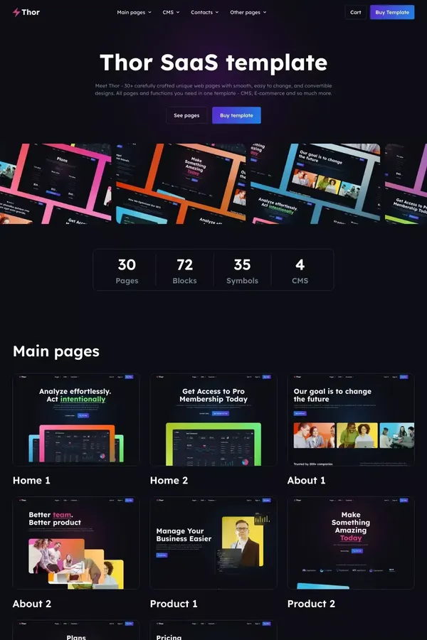 Main - Thor Webflow Ecommerce Website Template - Template design inspiration
