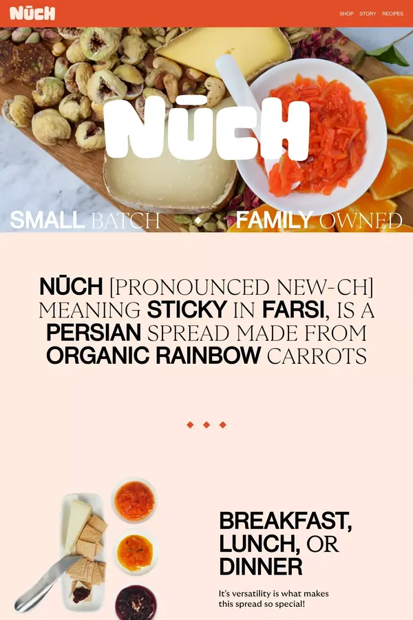 Carrot spreads – NŪCH - Ecommerce design inspiration