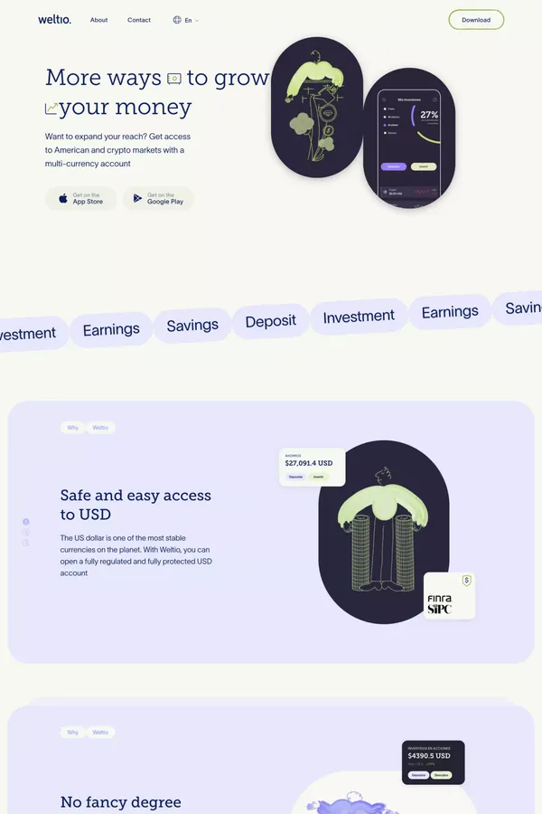 Homepage - Weltio - Landing design inspiration