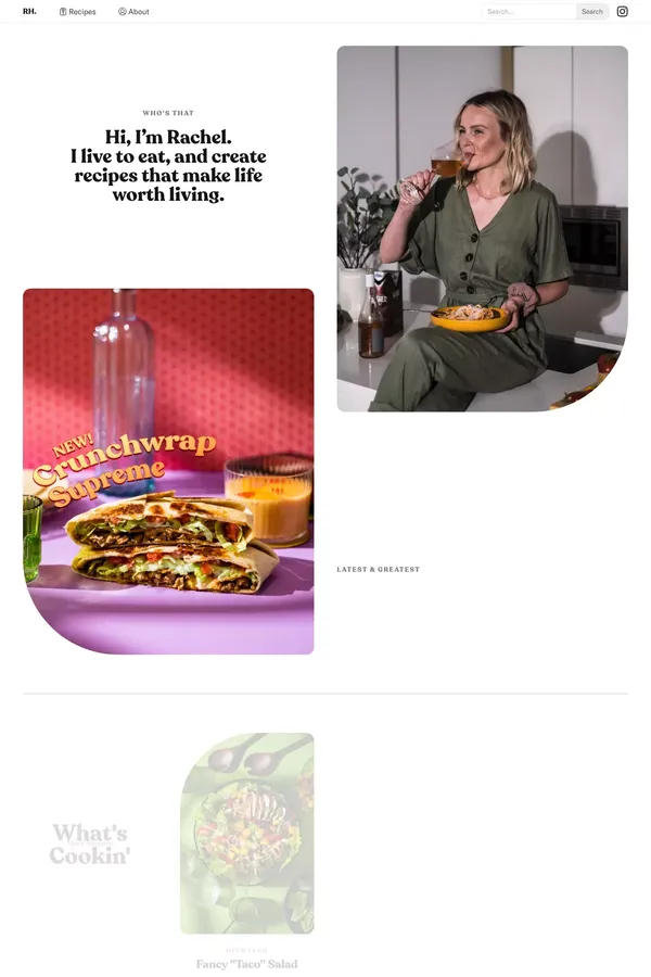 Rachel Halldorson — Recipe Creator - website design inspiration