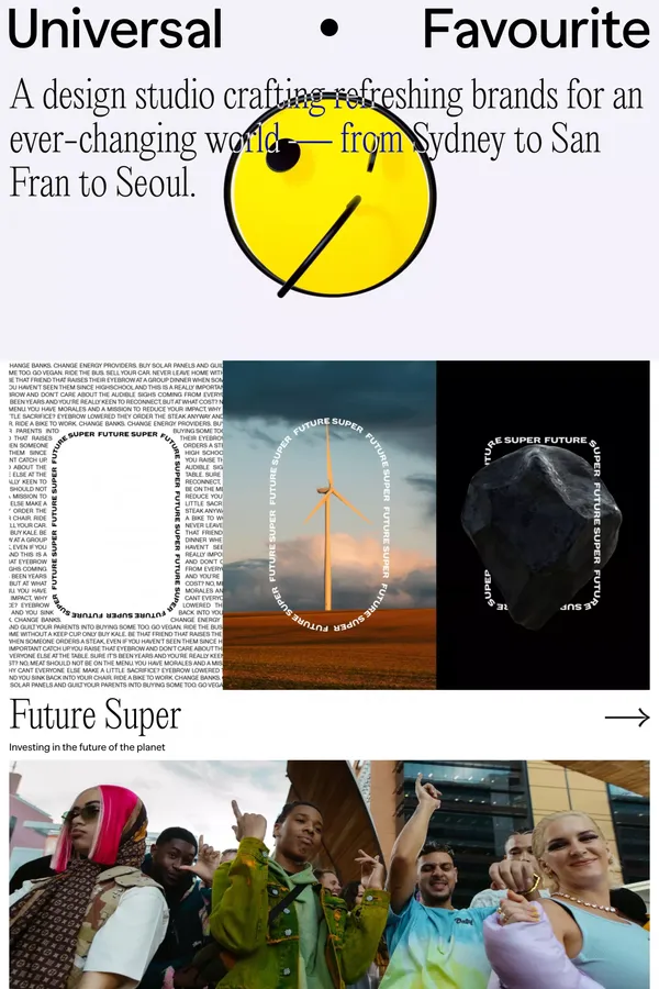 Universal Favourite - Portfolio design inspiration