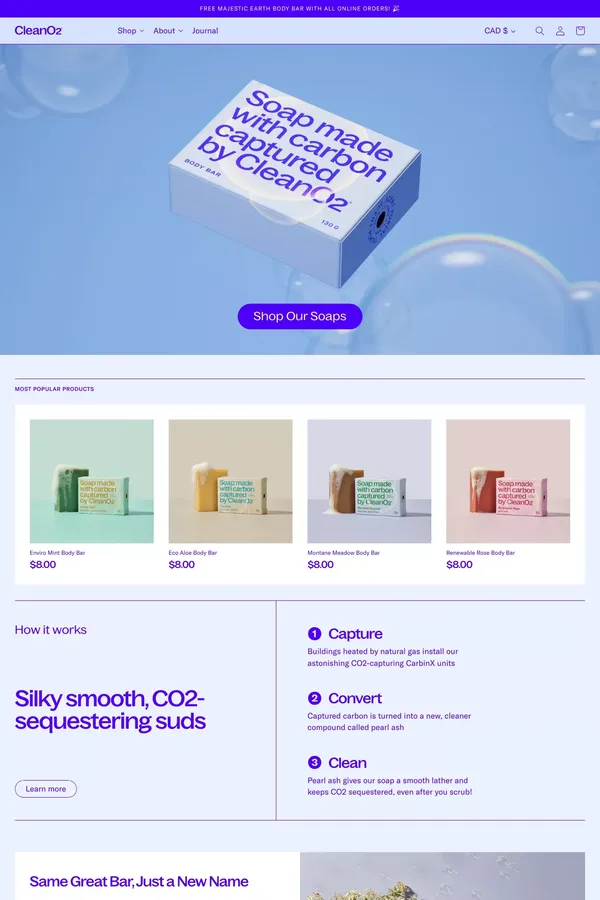 CleanO2 - Ecommerce design inspiration