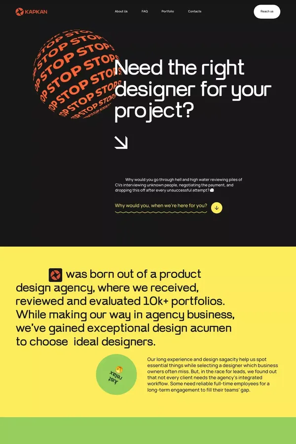 Kapkan.Agency — Need the right designer for your project? - website design inspiration