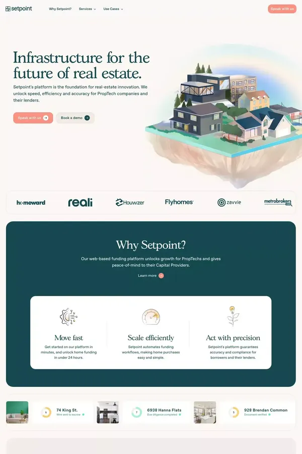 Setpoint — the modern real estate funding platform - Landing design inspiration